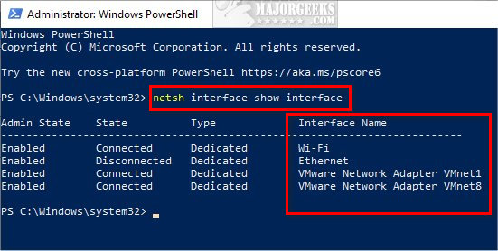 تغییر نام رابط شبکه با استفاده از PowerShell